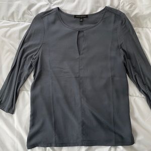 Banana Republic, 3/4 Sleeve Blouse, Keyhole, Dark Grey, Size XS